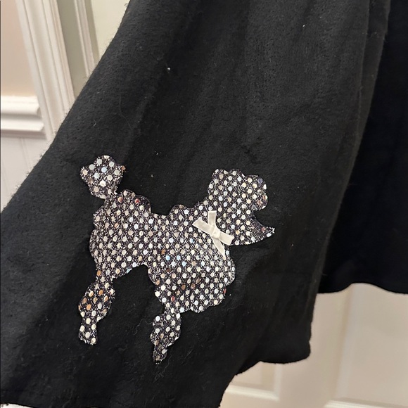 Charades 50’s Poodle Black and White Striped Dress - Picture 2 of 4